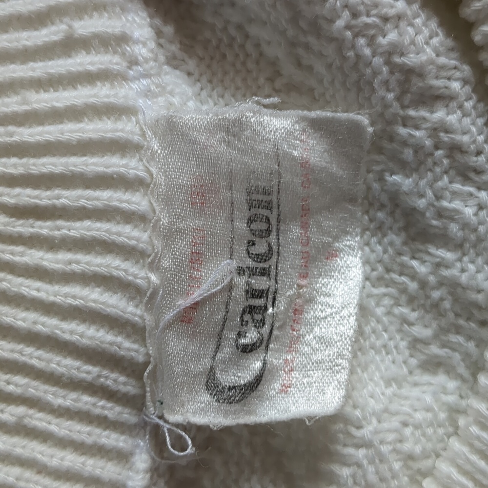 Caricon acrylic Neutral White Blue Knit Sweater Medium - Picture 7 of 9